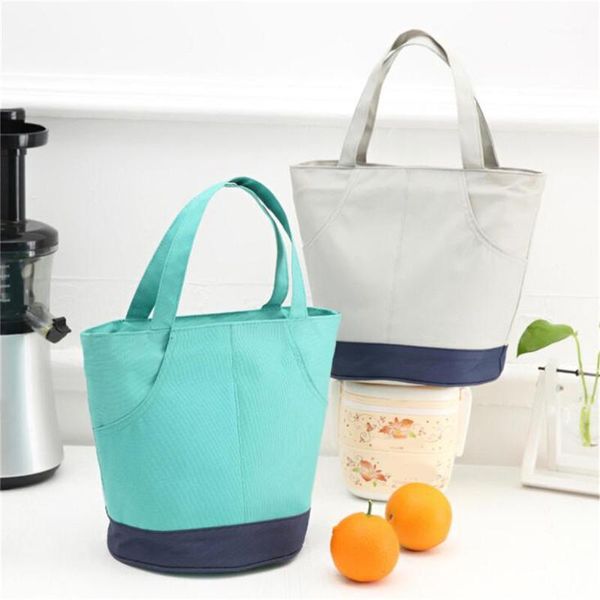 

bag organizer thermal insulated lunch box tote cooler bento pouch container school storage bags box1, Blue;pink