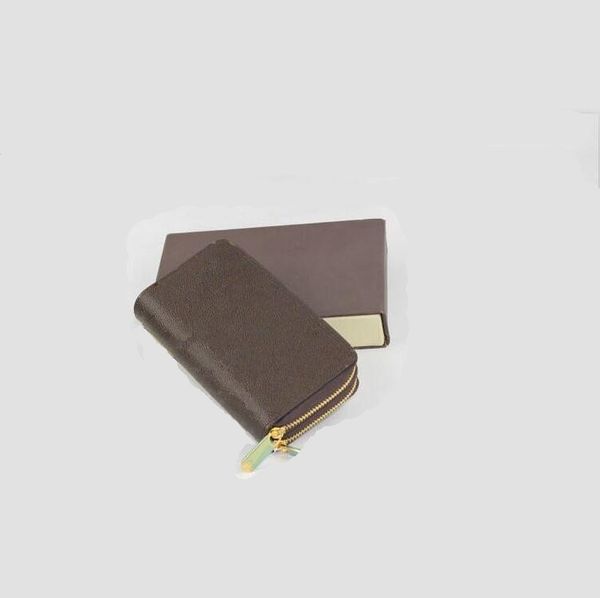 

classic men wallet fashion double zipper purse large capacity pu card package casual multiposition credit card holder with box, Red;black