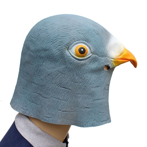 

halloween costume party latex bird head mask novelty (dove) blue