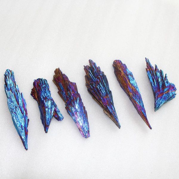 

runyangshi 1pc natural quartz crystal jet stone rainbow titanium cluster mineral specimen healing runyan qyluaw, Black