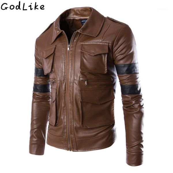 

men's leather & faux wholesale- 2021 fashion motorcycle jackets mens autumn winter clothing men male business casual coats1, Black