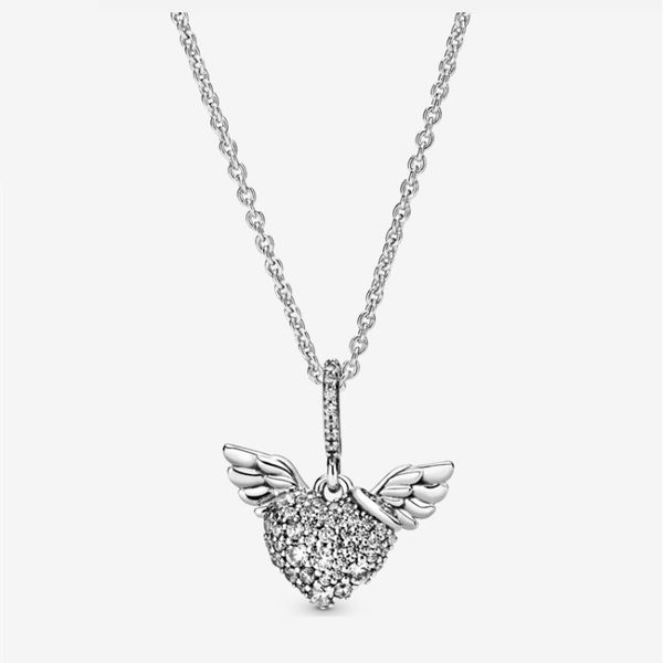

pando new 2021 s925 pure silver necklace love angel women's fashion jewelry, wedding anniversary gift