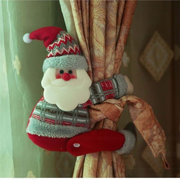 

cartoon buckle tieback santa snowman reindeer dolls curtain hook christmas decorations festive party h