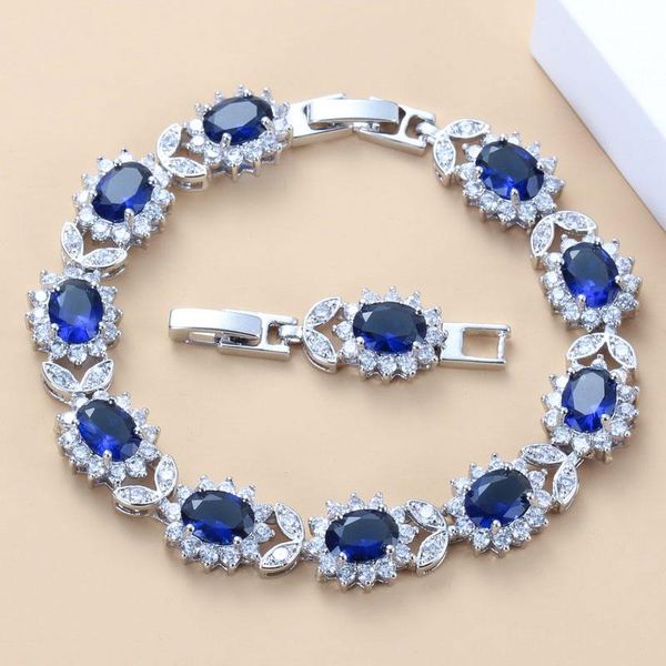 

selling blue zircon silver color overlay bracelet health fashion jewelry for women jewelry box sl45, Black