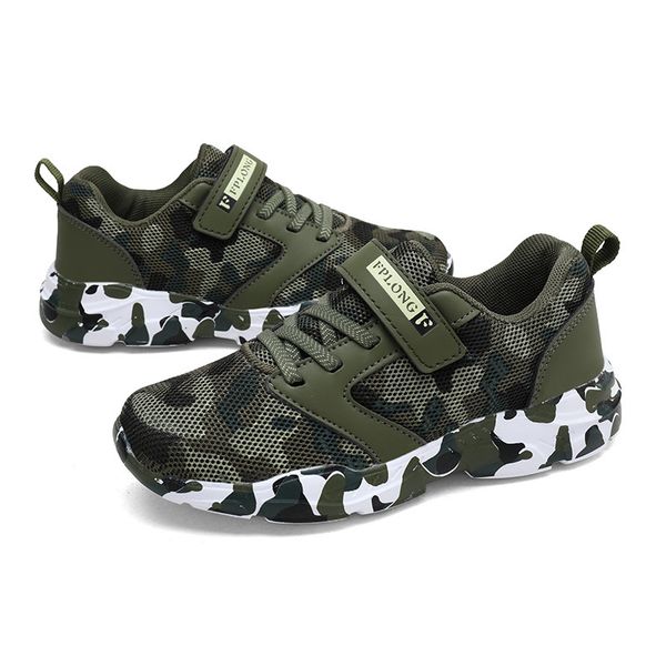 

lightweight boy's girl's camouflage casual shoes children breathable net mesh sneakers student unisex, Black;red
