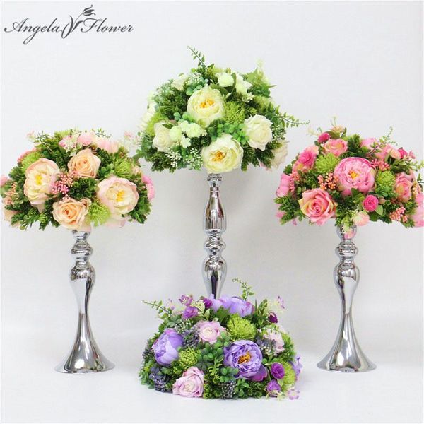 

diy green plants leaf succulent peony flower ball home table centerpiece decor artificial flower wedding bouquet candlestick