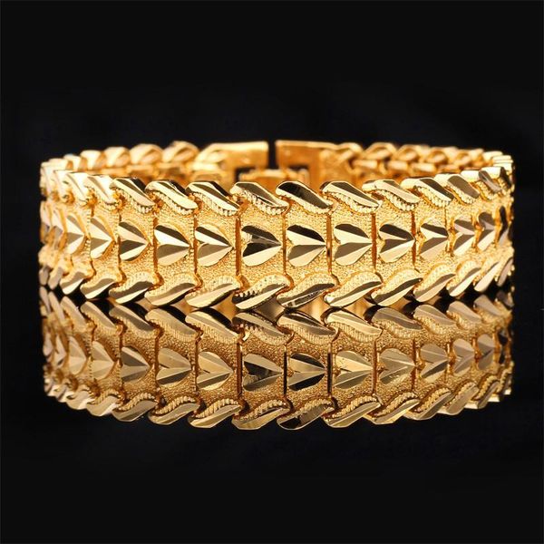 

bangle luxury bracelet gold bangles women men hip hop plated heart shape watch strap african/arab/ wedding jewelry, Black