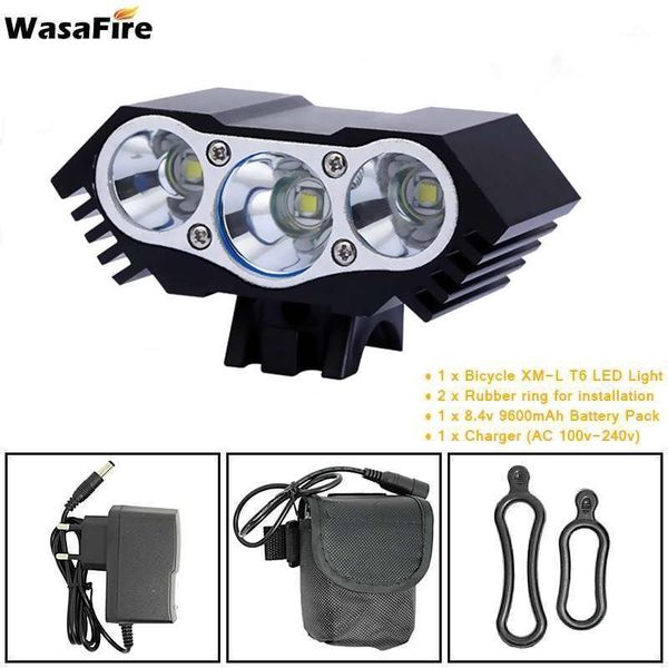 

3xt6 led bicycle front light waterproof 4 modes bike headlight night riding cycling lamp with 8.4v 18650 battery pack1
