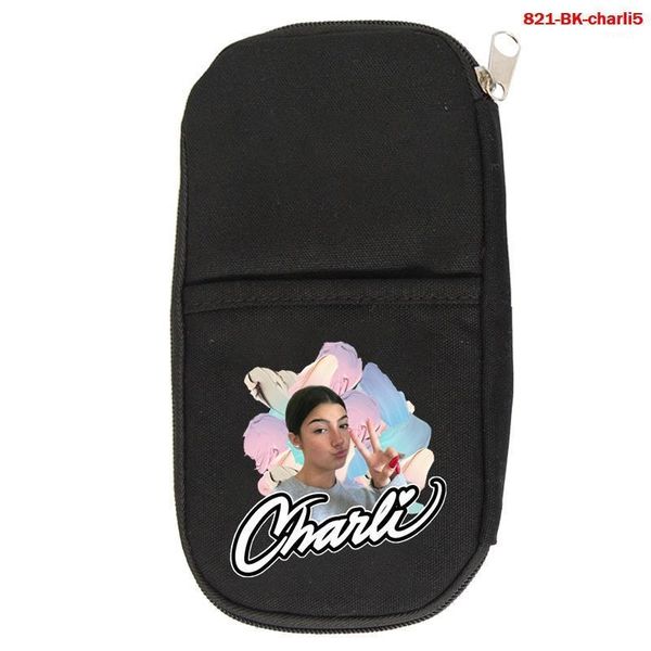 

cosmetic bags & cases penbag case charli d'amelio print pencil stationery for school teens boys girls make up zipper bag1