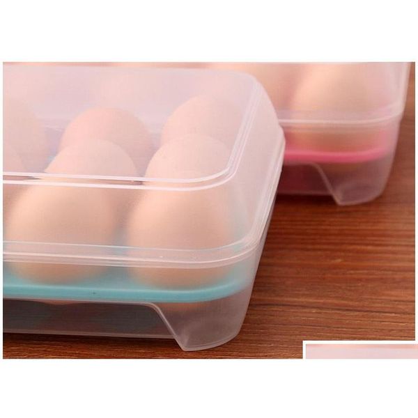 

single layer kitchen refrigerator food 15 eggs airtight storage container portable plastic egg st qylsri wphome
