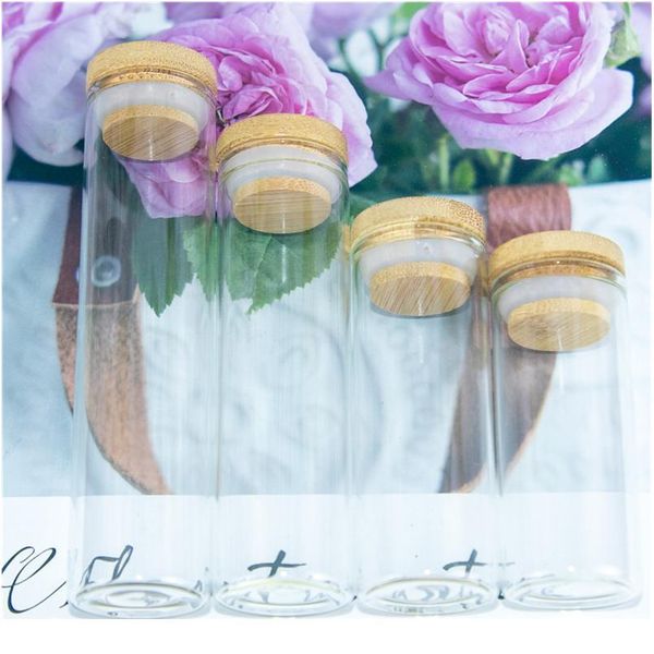 

10ml 15ml 20ml 25ml 35ml 40ml 50ml glass bottle with bamboo lid empty leak proof airtight food storage clear bottle ja bbyhln
