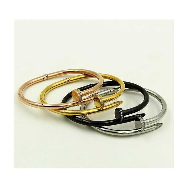 

nail bangle rhinestone titanium stainless steel gold for men women open mouth silver black rose gold wholesale wmtgia footballshoe