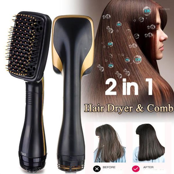 

electric hair brushes 2in1 dryer brush one step air volumizer blow straightener curler professional curling iron styler comb eu/us1