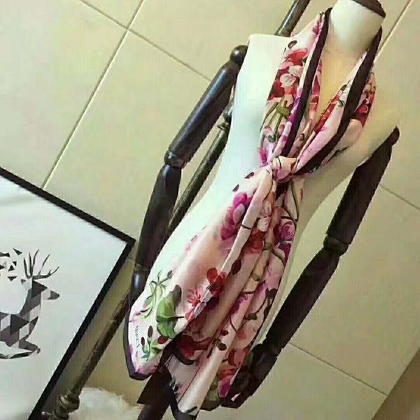 

wholesale european style 100% silk scarf lady designer scarf summer thin scarf 90*180cm with box s105, Blue;gray