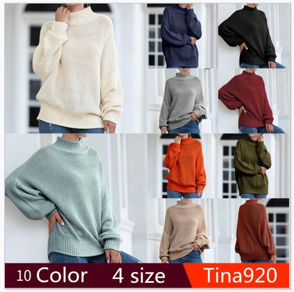 

women sweater fashion batwing sleeve loose turtleneck knitted sweater autumn winter long sleeve warm solid plus size pullover, White;black