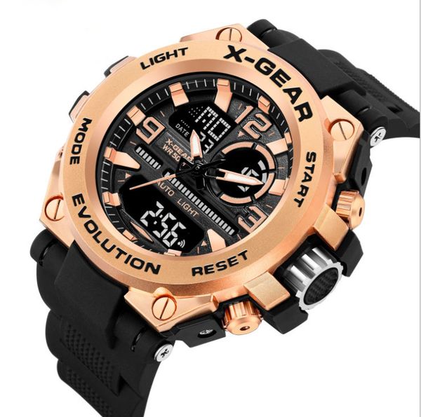 

direct selling authentic fashion multifunctional waterproof electronic sports watch e-commerce selling watch sports watch, Slivery;brown