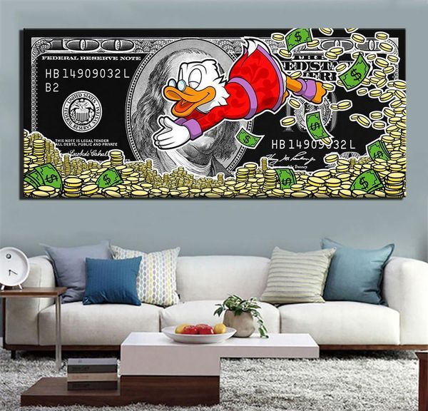 

граффити деко украшения холст рисунок дома плакат монополия искусство доллар настенные деньги живопись утки современный alec jllpl garden_li