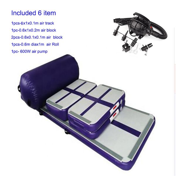 

yoga mats set inflatable air track thick gymnastics tumbling mats 6pcs with pump for fitness gym mat taekwond training equipments fishing bo