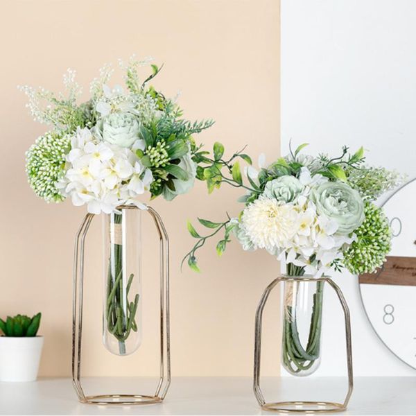 

decorative flowers & wreaths artificial rose flower fake bridal bouquet wedding ins style holding simulation hydrangea home decor1