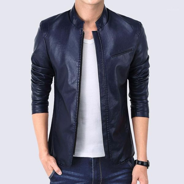 

pu leather jacket men's jacket fashion slim casual leather spring and autumn models a0071, Black;brown