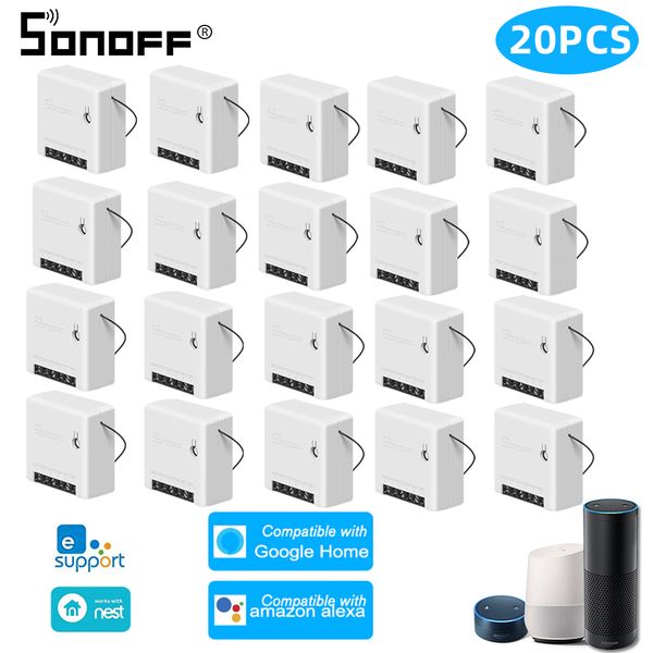 Sonoff Mini R2 DIY İki Yolcu Akıllı Anahtar Otomasyonu Ses Uzaktan Kumanda WiFi Anahtar Röle Modülü Alexa Google Home ile Çalışma