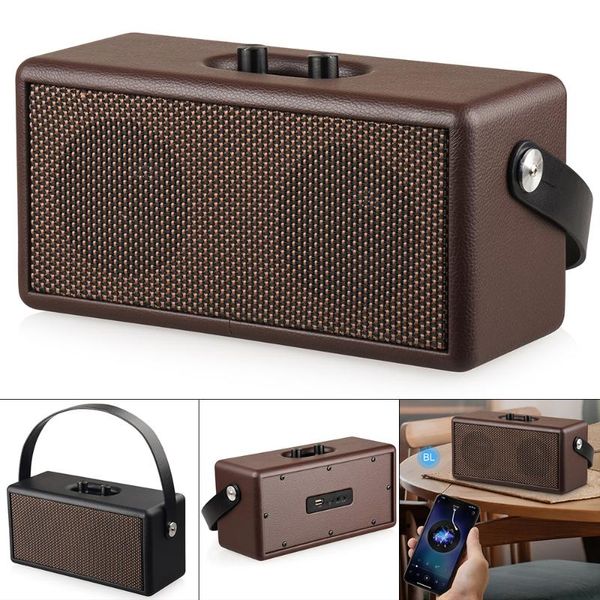 

16w vintage brown /black color bluetooth speaker portable&retro wood design stereo sound for camping/dancing/yoga/outdoor