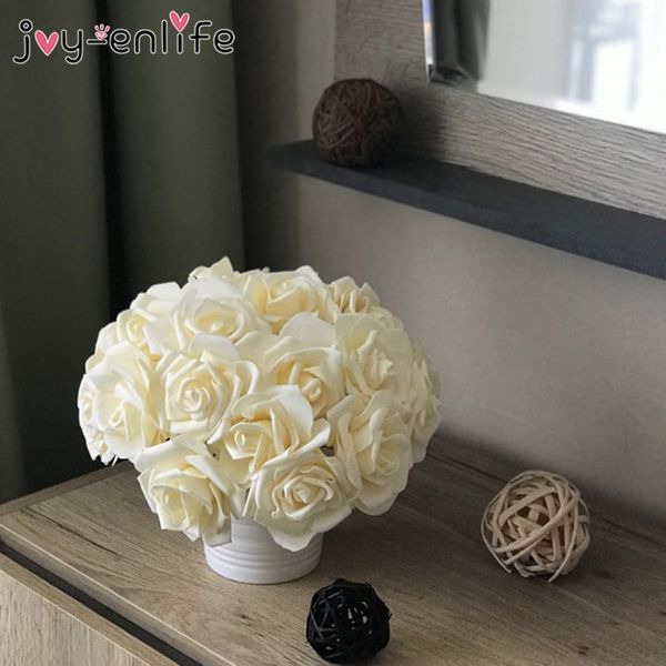 

25pcs/lot colorful artificial bouquet decorative foam rose flower bride bouquets for wedding home party decoration supplies