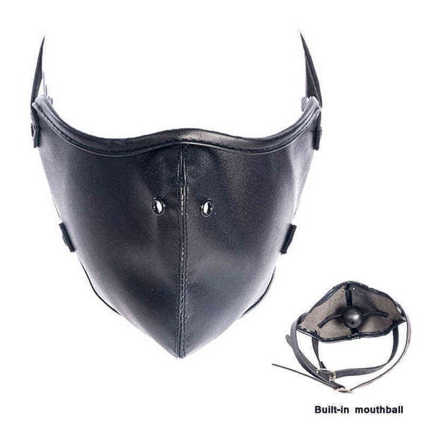 NXY SM Giocattolo Del Sesso Per Adulti Maschera Bondage con Bocca Gag Giocattoli Regolabili per Le Donne Giochi di Schiavi Flirtare In Pelle Bdsm Palla Nera Strumento.1220