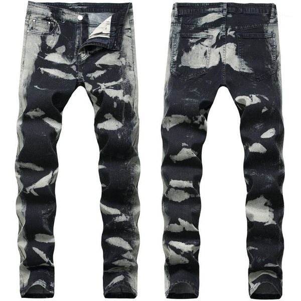 

2020 men's original design new jeans youth stretch slim-fit faded two-color jeans1, Blue