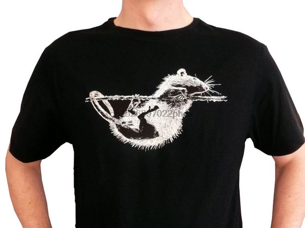 

rat organic t-shirt for men black cotton m l xl screen print handprinted men t shirt sport hooded sweatshirt hoodie