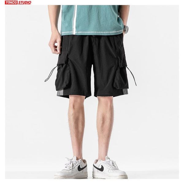 

dropshipping 2020 men summer pockets shorts men korean loose safari style sweatpants male oversized 5xl clothes casual shorts1, White;black