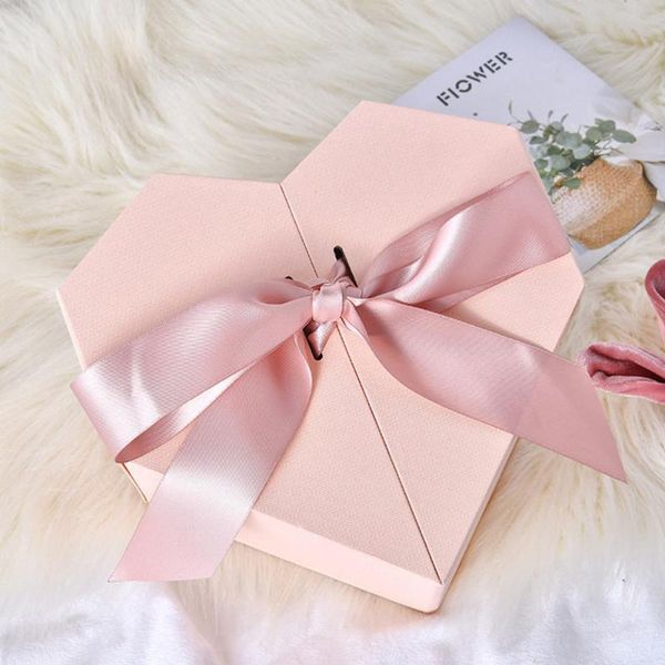 

gift wrap 1pc heart shaped box creative christmas present case candy (pink)