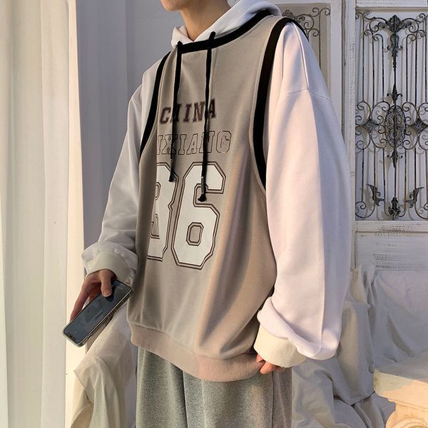 

new men's casual oversize hoodies coat 2021 korean streetwear hooded sweatshirts graphic printed hoodie man clothing 2i3y, Black