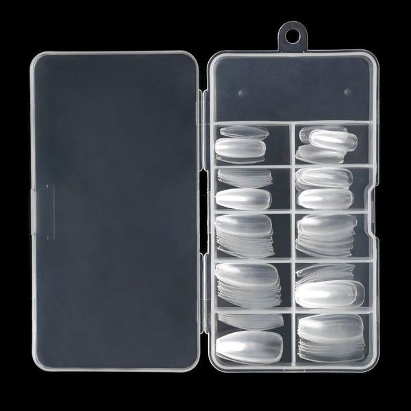 

false nails 100pcs professional french full fingernails tip transparent plastic set nail salon supplies beauty manicure long lasting, Red;gold