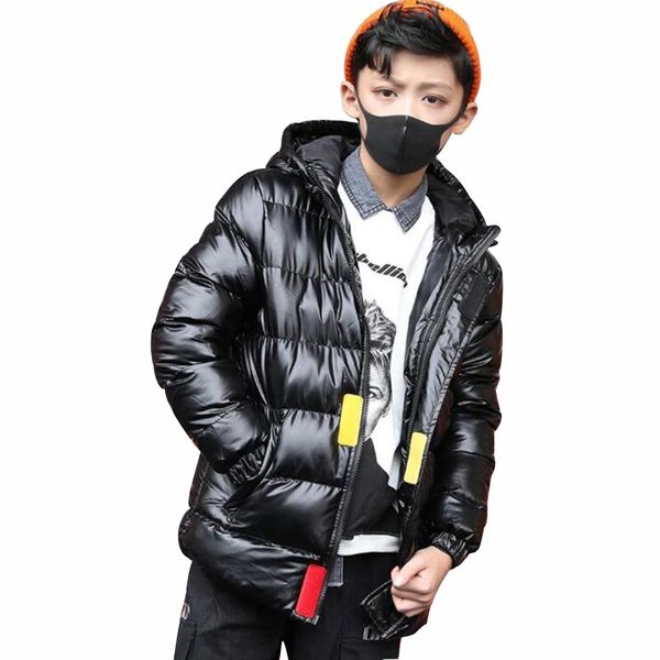 

rlyaeiz brand new winter jackets for boys casual warm thicken boys winter coat solid hooded parka overcoat y200901, Blue;gray