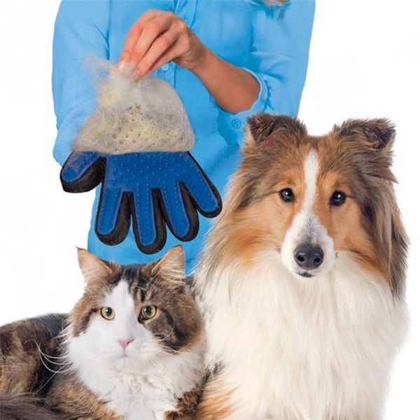 Pet Dog Graoming Glove Силиконовые Очистки Кисточкой Собаки Гребные Перчатки Принадлежности Аксессуары