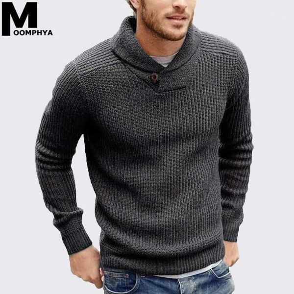 

moomphya cowl neck knitted men sweater pullover men long sleeve winter sweater sueter hombre stylish slim male pull homme1, White;black