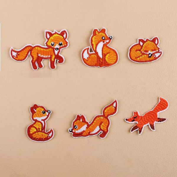 

1pcs fox embroidery patch heat transfers iron sew on patches for clothing diy clothes stickers decorative appliques 47316