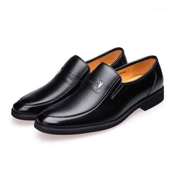 

spring and summer men's formal shoes men's business dress flats breathable dress flat shoes1, Black