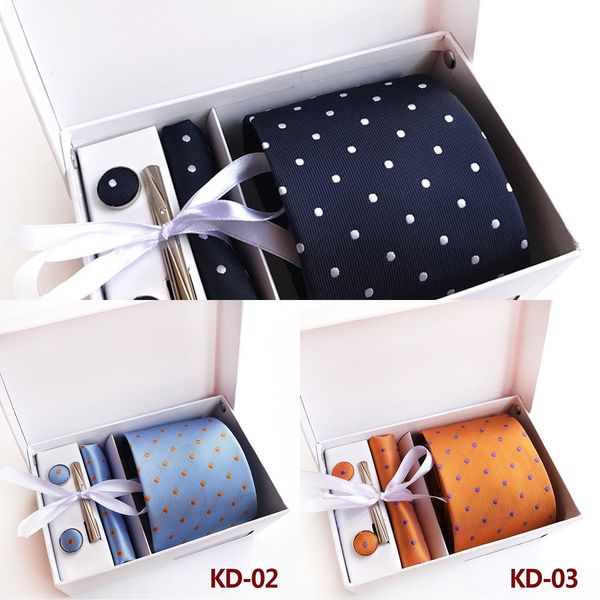 

q44d new fashion men's tieblue stripes necktie purple silk red fashion necktie wedding woven box jacquard design party 2018, Black;blue