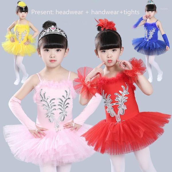 

ballet dress children girl dance clothes ballerina dresses kids swan lake ballet tutu costume stage performance dancewear1, Black;red