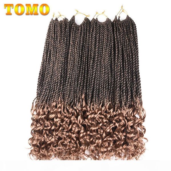

18inch curly senegalese twist crochet braids kanekalon synthetic curly end ombre braiding hair extensions for black woman 30 strands pack