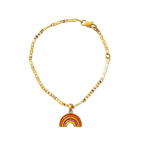 

european and american simple fresh rainbow bracelet cool fashion hand jewelry enamel glaze rainbow bracelet, Golden;silver