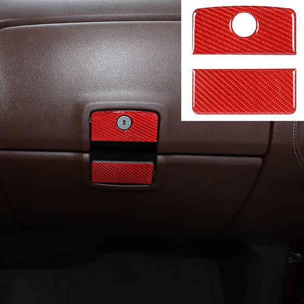 

copilot storage box switch trim red carbon fiber 2pc for chevrolet silverado gmc sierra 2014-2018 interior accessories