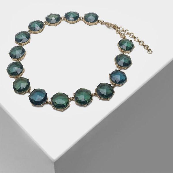 

amorita boutique green round design fashion necklace1, Silver