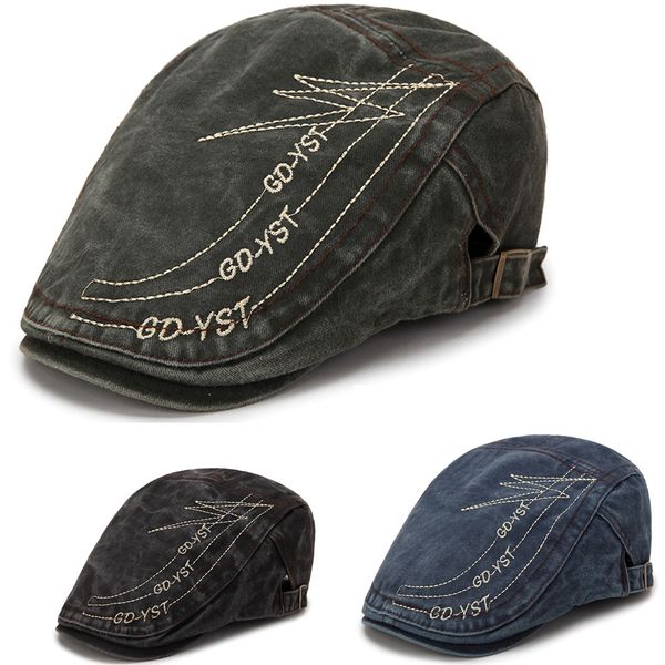 

berets men's cotton retro bere cap golf driving sun tablet sboy hat, Blue;gray