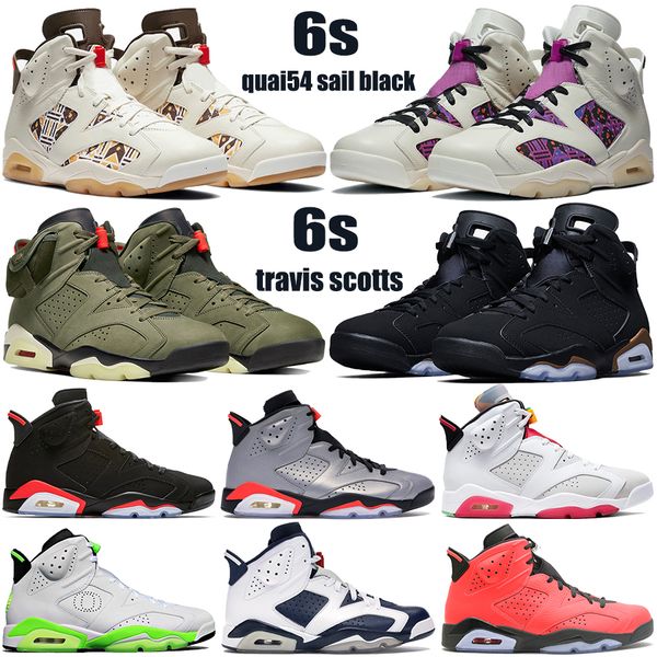 

jumpman mens new 6 6s basketball shoes dmp travis scotts quai54 sail brown oregon ducks black white hare men sneakers