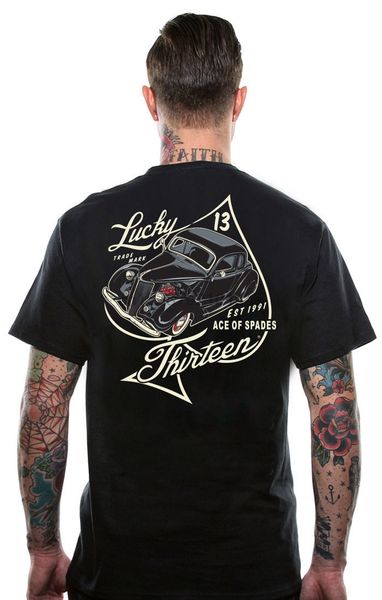 

authentic lucky 13 ace of spades rod s m l xl 2xl 3xl newloose black men homme tees hoodie designers t shirts sweatshirt