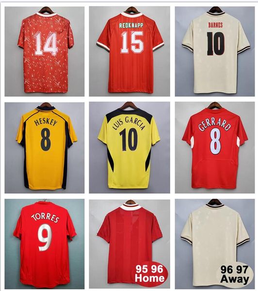 

1993 1995 dalglish heskey mens retro soccer jerseys fowler gerrard torres kuyt home away 3rd football shirt short sleeve uniforms, Black;yellow