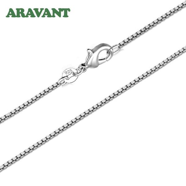 

925 silver 2mm box chain necklace women wedding party jewelry